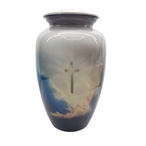 Urnes funéraires classiques de bonne qualité avec finition dorée Souvenir en métal de haute qualité en aluminium antique en gros - Product Image 1