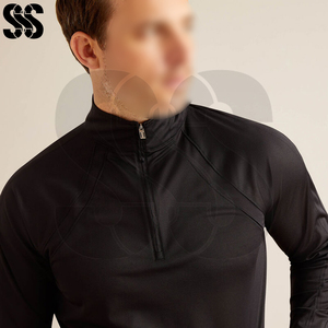 Sous-vêtement de base pour l'équitation pour homme, couleur unie noire, mélange de polyester/spandex hautement extensible, séchage rapide, anti-odeur, body shaper équestre - Product Image 5