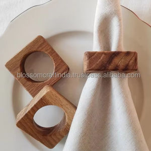 Anneau de serviette en bois, design moderne, écologique, décoration de table à manger pour la maison, la cuisine, le restaurant, les mariages, les événements, les fêtes - Product Image 3