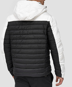 Custom Logo Winter Men's Shiny <b>Waterproof</b> Hooded Puffer <b>Jacket</b> with <b>Padded</b> Cotton Filled Canvas Fabric Puffer <b>jacket</b> for men - Product Image 4