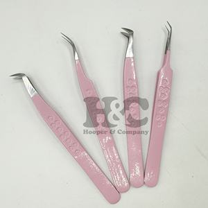 Nouvelles pinces à extensions de cils en vison avec design en forme de cœur, option de logo sur la poignée, acier inoxydable, poignée confortable, meilleur prix - Product Image 2