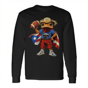 Maglietta a Maniche Lunghe Boricua Coqui Frog Puerto Rico Football - Prodotto Promozionale - Product Image 2