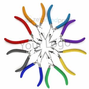 Pince à bijoux en acier inoxydable personnalisable 115MM 130MM, pince de fabrication et de réparation de bijoux, outils de fabrication de bijoux, logo personnalisé, couleur de la poignée - Product Image 6