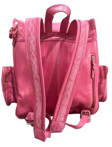 Nouveau best-seller Sac à dos en cuir véritable rose pour couches en daim tendance occidentale faite à la main Produits de qualité supérieure - Product Image 4