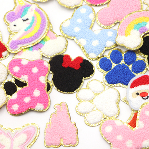 Patchs de vêtements brodés en chenille avec logo de créateur patchs de vêtements brodés à repasser sur transfert de chaleur sweat à capuche - Product Image 3