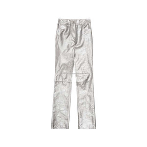 Pantalon décontracté imperméable en lin 100 % écologique pour femme, taille haute, noir et marron, vente en gros pour l'hiver - Product Image 5