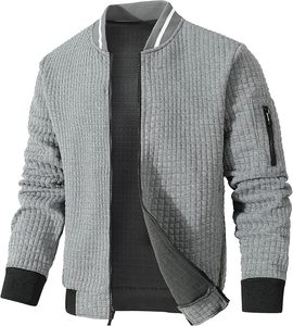 Chaqueta universitaria para hombre, chaqueta ligera, chaquetas bomber informales Waffle Letterman, chaqueta universitaria de moda para hombre - Product Image 4