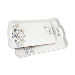 Plateau blanc 34 CM-Plateaux de service en mélamine rectangulaire léger de haute qualité Plateau en plastique bon marché en gros à bas prix - Product Image 1