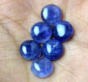อัญมณีทรงหลังเบี้ยทำจากแร่ธรรมชาติทรงหลวมสไตล์ Tanzanite - Product Image 1