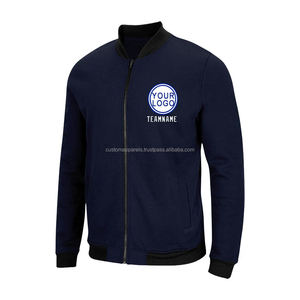 Chaqueta Varsity de estilo minimalista personalizada elegante para uso diario con logotipo de decoración de bordado de cuello alto en el Front-MCACVJ-258 - Product Image 2