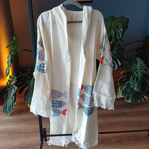 Albornoz con capucha de muselina turca, lavable, suave, de secado rápido, opción de tamaño estampado, mujeres, hombres, venta de fábrica, buen precio, buena calidad - Product Image 1