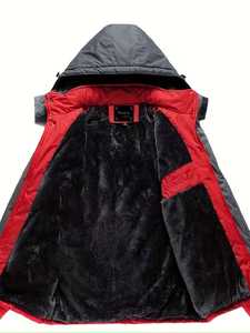 Chaqueta cortavientos softshell para hombre, impermeable, forrada de lana, resistente a la intemperie - Product Image 4