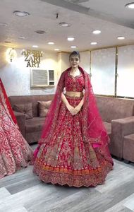 Más buscado Cancan Canvas Patta Indian Pakistani Lehenga Choli para mujeres bordado lentejuelas trabajo encaje tela alta venta - Product Image 2