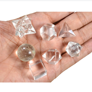 Ensemble de géométrie en pierre de haute qualité ensemble de géométrie en cristal clair solides platoniques ensemble de géométrie en cristal de pierre naturelle sacrée guérison - Product Image 2
