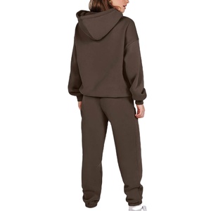 Sudadera con capucha estampada de talla grande para mujer, pantalones de chándal, conjuntos de chándales con bolsillos laterales y hombros caídos de gran tamaño 2026 - Product Image 3
