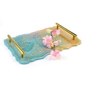 ถาดเสิร์ฟเรซิ่นลายหินอ่อนแบบใหม่ สำหรับร้านอาหาร คาเฟ่ โรงแรม จานเสิร์ฟสไตล์ไม่ซ้ำใคร ใช้ในครัวเรือน - Product Image 4