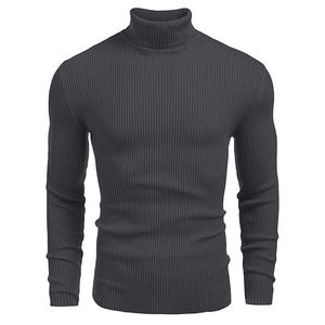 Suéter de cuello alto de algodón 100% para hombre, Jersey clásico inteligente, suave, cálido, ligero, a la moda, elegante, para invierno - Product Image 4
