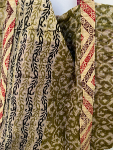 Fait à la main Kantha Stitch Vintage sac fourre-tout décontracté pour les femmes coton Kantha matériel deux poignées multi-fonction sac à provisions - Product Image 3