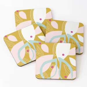 Offre Spéciale sous-verres en bois en forme de fleur tasse à thé imprimée sous-verres de service 4 pièces ensemble vente chaude - Product Image 2