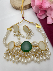 Elegante conjunto de collar de perlas de Gargantilla barrocas para mujer, collar sencillo para Niñas para ocasiones festivas y moda étnica contemporánea - Product Image 5