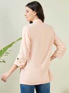 Blazer pour femme, sur mesure, couleur personnalisée, simple boutonnage, uni, décontracté, pour le bureau, coupe ajustée, vêtement d'extérieur formel - Product Image 6