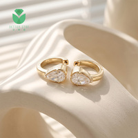 Boucles d'oreilles Betterstar en or jaune 14K 18K avec diamant de laboratoire taille poire certifié IGI, serti clos, 0,615 ct D VVS CVD HPHT pour femme