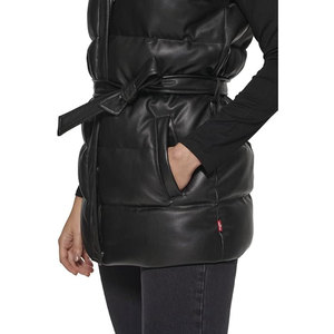 Manteau matelassé en similicuir pour femme Ronney, élégant, chaud, avec fermeture éclair, col montant et vêtements d'extérieur tendance pour l'hiver - Product Image 5