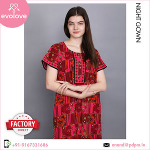 Vestido de noche largo de mujer de algodón 100% al por mayor, ropa de dormir de calidad superior con logotipo personalizado para el hogar para verano y primavera - Product Image 5