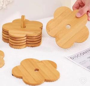 Ensemble de sous-verre en bambou écologique fait à la main personnalisable support de tapis de thé en bois à usage domestique - Product Image 2