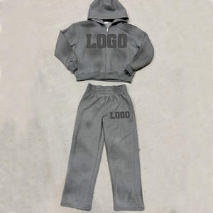 Ensemble pantalon de survêtement et sweat à capuche baggy surdimensionné à imprimé bouffant personnalisé Streetwear Ensemble de pantalons de survêtement à capuche de haute qualité, poids lourd - Product Image 1