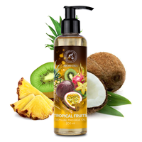 Aromatika Tropische Fruit Eetbare Sensuele Massageolie Voedingsmiddelkwaliteit Kokos MCT en Zoete Amandelolie voor het Lichaam met Pompfles