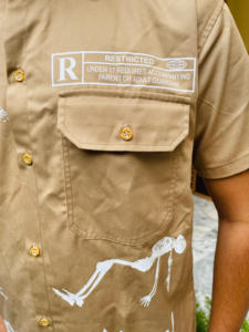 Customized Lightweight Button-Up <b>Men's</b> Summer Casual Style T-<b>Shirts</b> <b>Skull</b> Pattern Printed Knitted Fabric Street Wears - Product Image 4