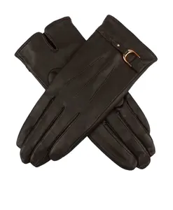 Gants de conduite en cuir de mouton véritable, pour femme, accessoire d'hiver, coupe-vent, pour l'extérieur, Design à la mode, vraie fourrure de renard, 2019