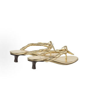 JC Fashion - Sandalias de Playa Liss 35 para Mujer, de Cuero, con Lazo, Punta Redonda, Tacón Fino, Estilo Mules, Chanclas, Tacón de 3.5 cm - Product Image 1