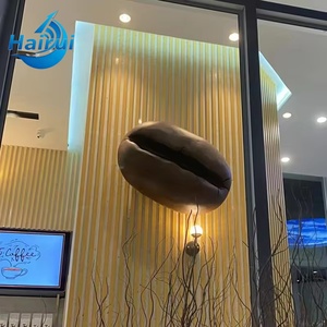 Statue géante de grain de café romantique, art en FRP poli pour l'entrée du café, point <span class=keywords><strong>photo</strong></span> - Product Image 3