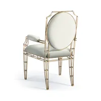 Fauteuil d'appoint rembourré en tissu bouclé crème, chaise de salle à manger moderne et élégante pour salon et chambre - Lot de 2