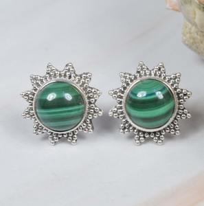 <b>Green</b> Malachite 925 Sterling Silver Gemstone Hook <b>Earrings</b> Elegant <b>Earring</b> Handmade Jewelry Gift for Her Stone <b>Earring</b> Jewelry - Product Image 4