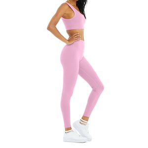Ensemble de vêtements de sport actifs sans couture pour femmes avec logo personnalisé - Matériel en spandex, soutien-gorge de sport, leggings, taille plus, ensemble de yoga, ensemble de sport - Product Image 5