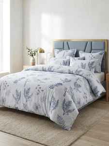 Ensemble de literie 4 pièces moderne en microfibre à motif floral, alternative au duvet, avec drap plat et taies d'oreiller, pour usage domestique et hôtelier - Product Image 3