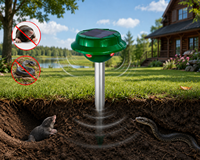 Répulsif puissant contre les taupes et les serpents, dispositif de dissuasion des animaux pour l'extérieur, pour le jardin, la pelouse, la ferme et la lutte contre les parasites agricoles
