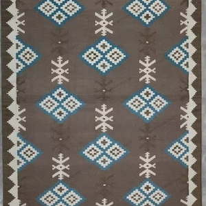 ชุดพรมพื้นที่กันแบคทีเรียสำหรับห้องนอนขนแกะสีน้ำตาลคลาสสิกถักลายเรขาคณิตผ้าทอมือเป็นมิตรกับสิ่งแวดล้อม - Product Image 1