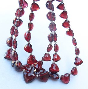 Cuentas de Granate Natural Talladas en Forma de Corazón de Alta Calidad, 7-9 mm, 1 Hilo, 25 Cuentas, Piedra Preciosa Briolette Africana de Mozambique - Product Image 4