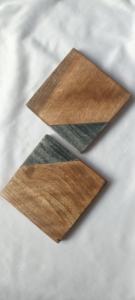 Posavasos de madera de acacia con acabado natural de resina artística - moderno - diseño de primera calidad - Product Image 2