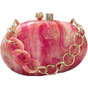 Embrayage en résine sac Simple pour femmes embrayages à main pour filles boîte bouton de chaîne en résine et laiton vente chaude - Product Image 3