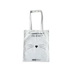 Top Design léger réutilisable toile d'épicerie couleur unie pas cher prix longue poignée longue poignée coton sacs à provisions à vendre - Product Image 2