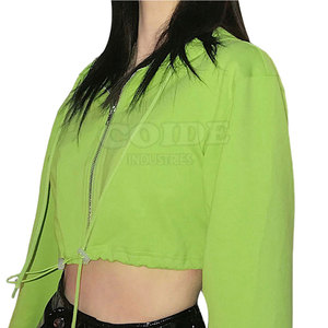 Meilleure qualité coton fait femmes Crop Top Hoodies coupe-vent fabriqué en usine femmes Crop Top Hoodies - Product Image 4