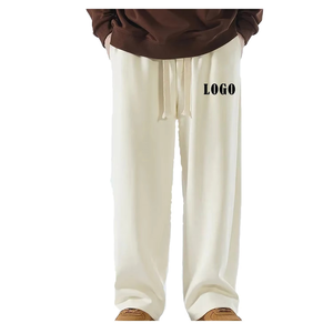Pantalones de algodón 100%, ropa de calle supersuelta, joggers gruesos, holgados, todos los colores, pantalones de chándal de pierna ancha de gran tamaño de cintura alta para unisex - Product Image 6
