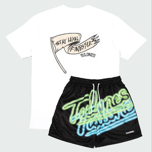 ชุดเสื้อผ้าสองชิ้นแบบลำลองสำหรับผู้ชายชุดวอร์มแนวสตรีทแวร์ระบายอากาศได้ดีผ้าคอตตอนชุดเสื้อยืดและกางเกงขาสั้นแห้งเร็วสำหรับฤดูร้อน - Product Image 1