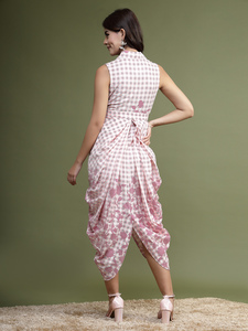 À la main rayonne imprimé a-ligne femmes combinaison 2024 Sexy une pièce combinaison plage porter été barboteuse robe - Product Image 6