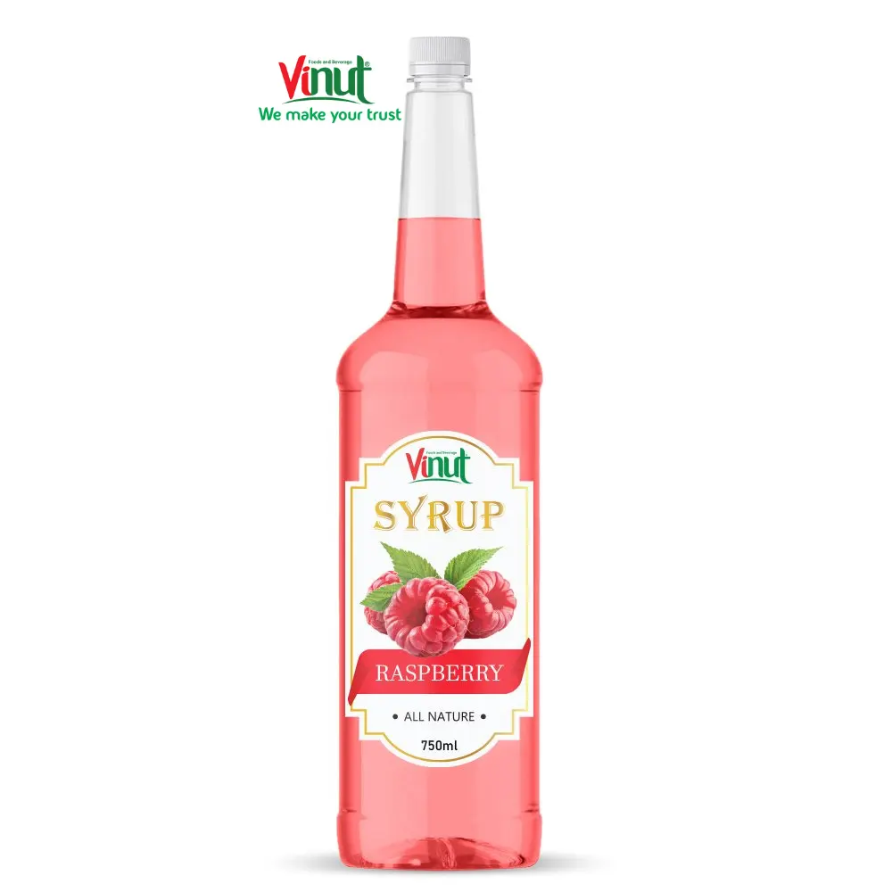 Bottiglia da 750ml sciroppo di VINUT succo di lampone distribuzione dell'azienda del Vietnam sciroppo di frutta succo di lampone liquido fresco